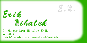 erik mihalek business card